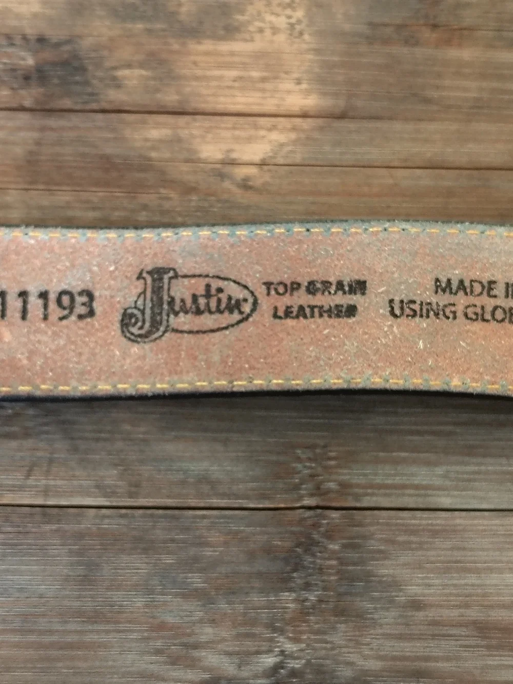 Justin Boots Brown Leather Men's Belt With Longhorn Buckle -Size 34 -Good